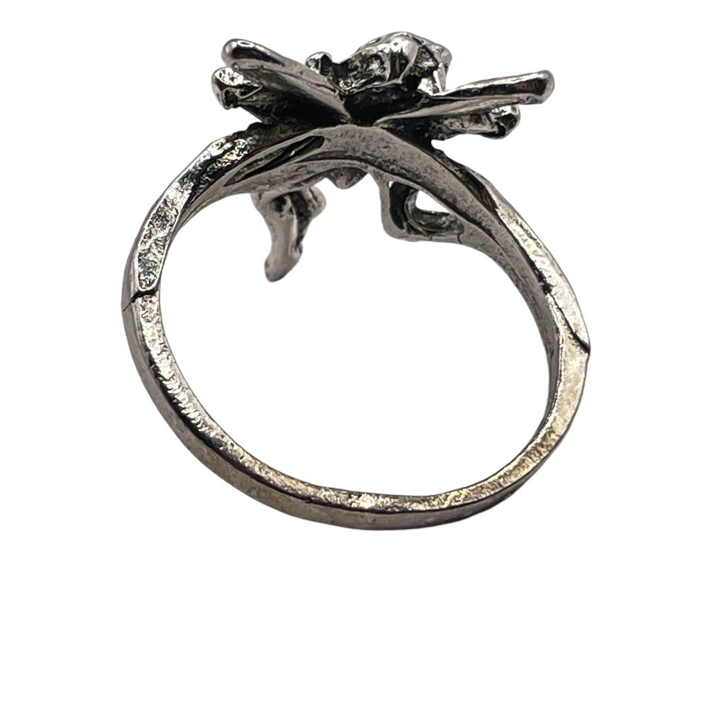Fairly Pixie Silver Tone Erotic Fashion Ring Size 7.5 Textured Mythological NEW - Picture 8 of 10